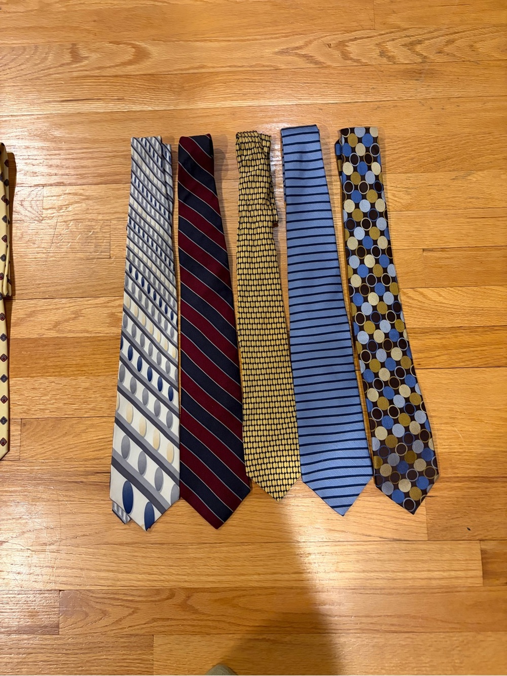Men's Neck Ties - set of 5 ties,  various colors